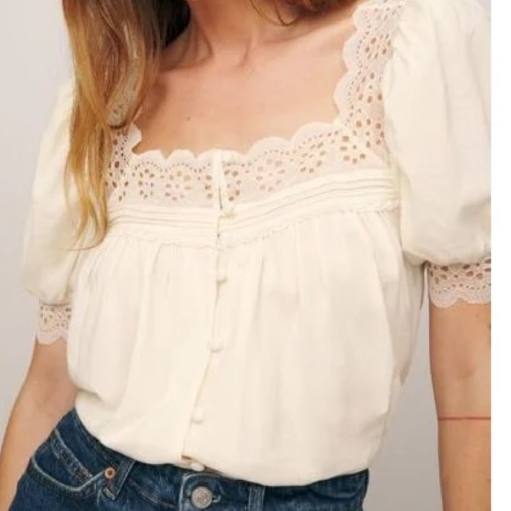 Reformation Wanda Top Lace in Cream Size M
